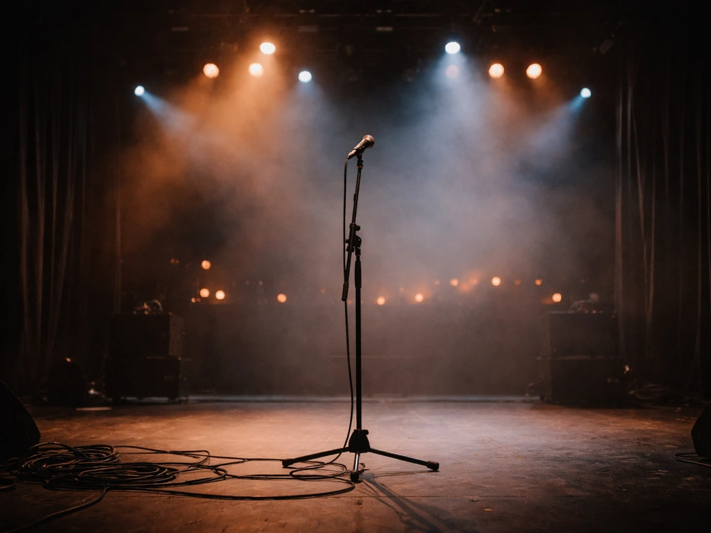 Canadian singer spotlighted onstage with stage lights, suggesting music revenue sources and visibility.