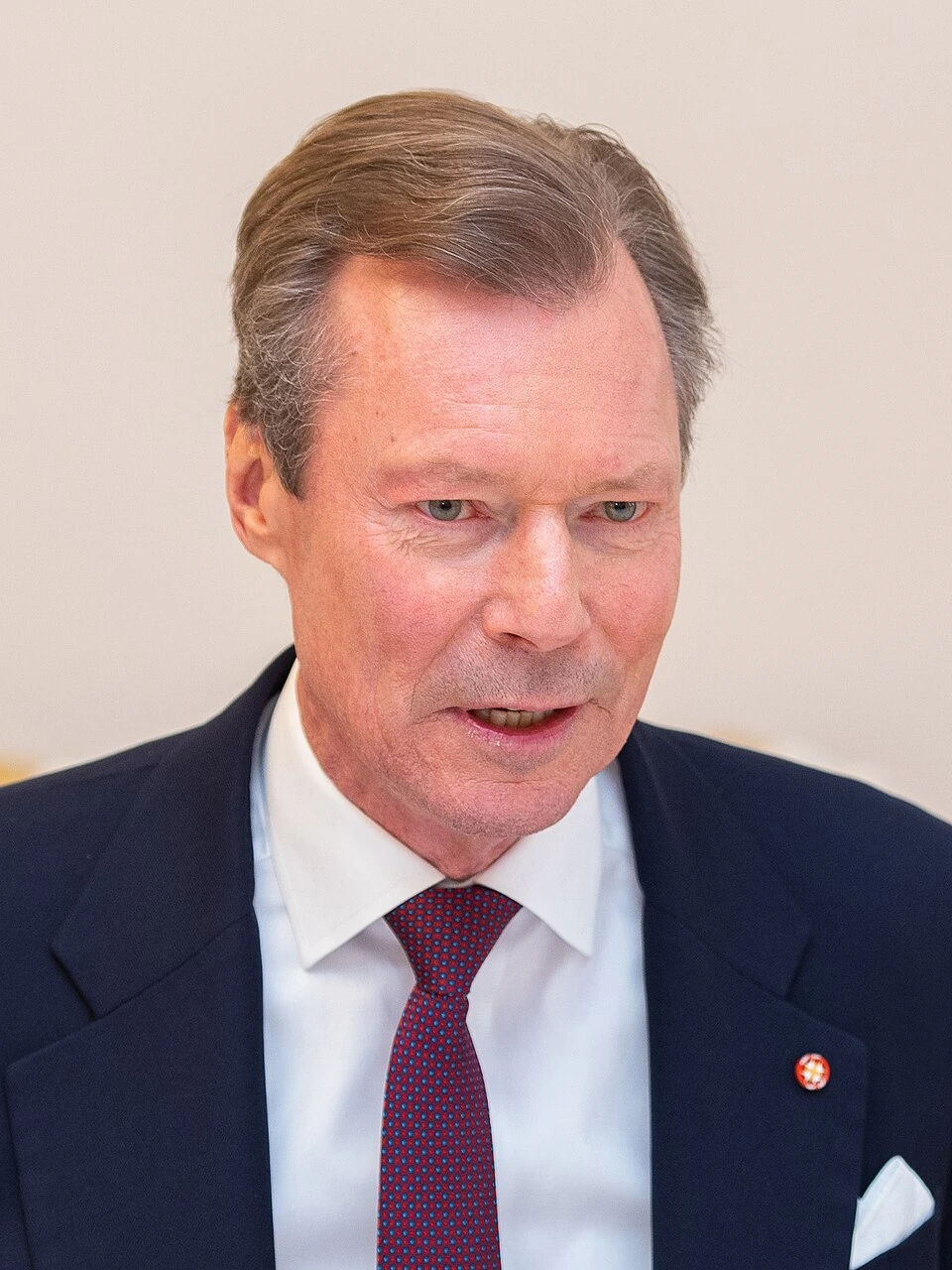 Portrait of Grand Duke Henri of Luxembourg in a suit and tie.